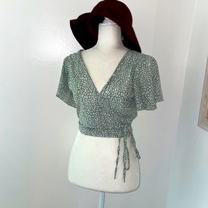 Cross tie blouse
